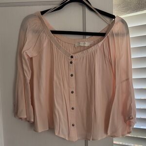 Astr Light Pink Off-Shoulder Blouse